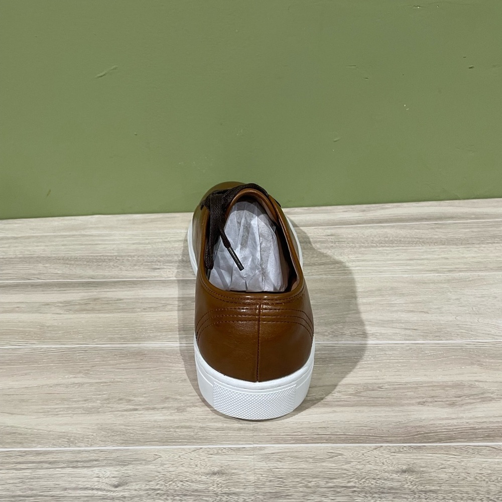 santino Luciano cognac casual Leather Men's Sneakers - Picture 4 of 5